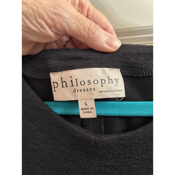Philosophy Black Bateau Neck Midi Sweater Dress/ Large Size Career Office - Picture 6 of 6